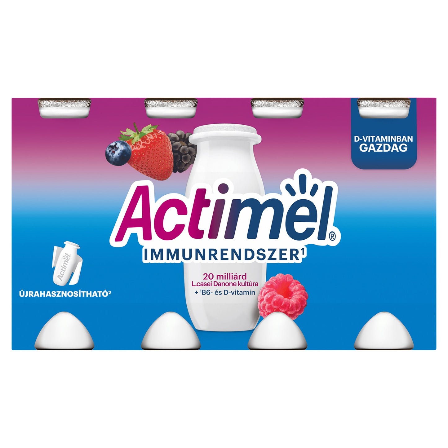 Danone Actimel zsírszegény, élőflórás, erdei gyümölcsízű joghurtital (8x100g)