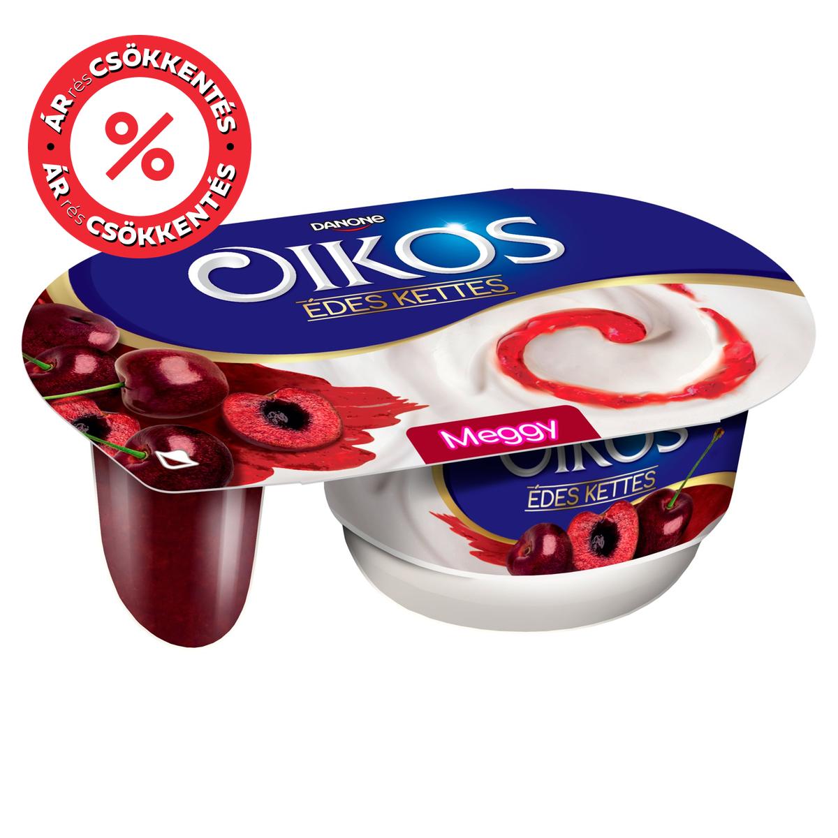 Danone Oikos Édes Kettes élőflórás édesített joghurt meggyszósszal