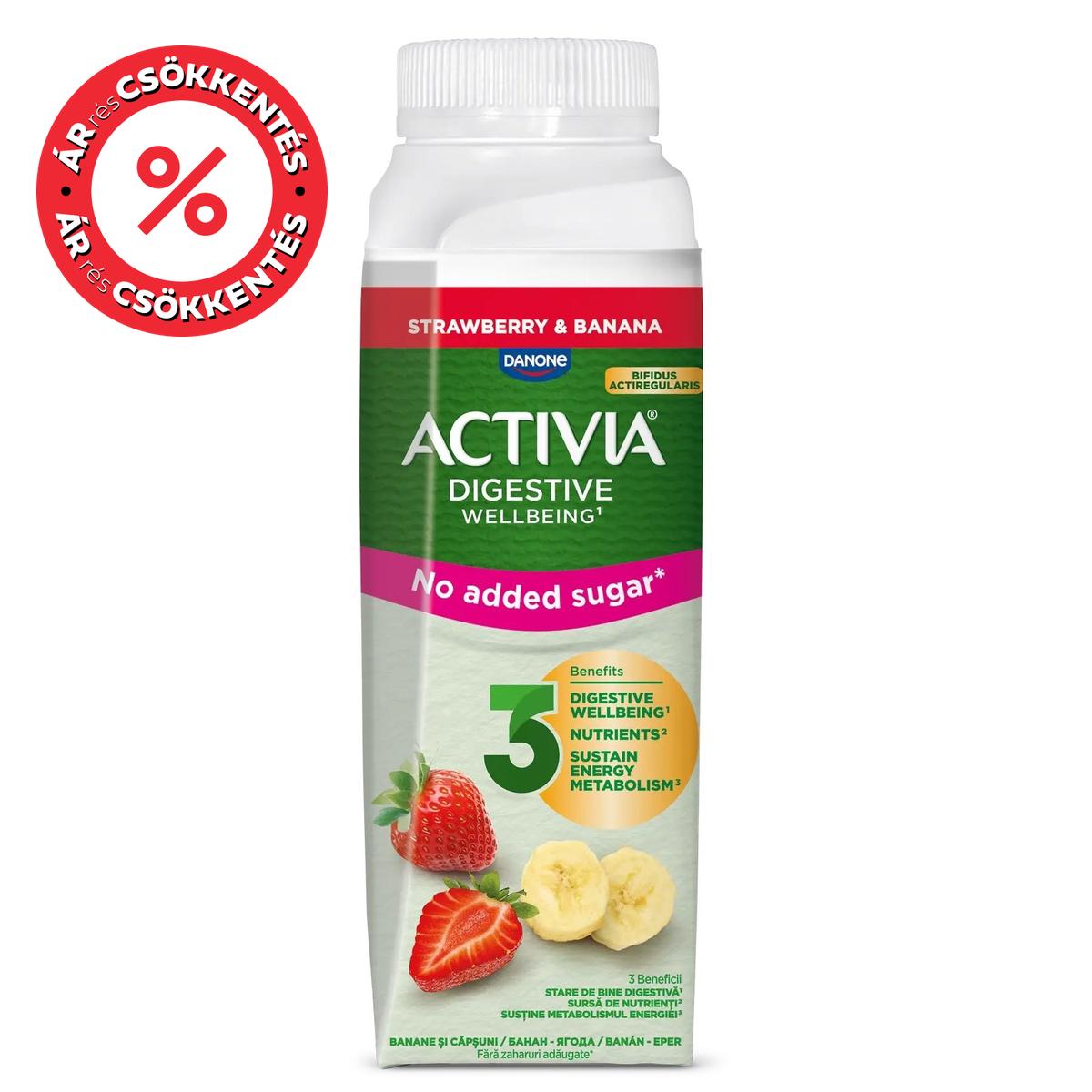 Danone Activia Eper-banán ital 0% hozzáadott cukorral