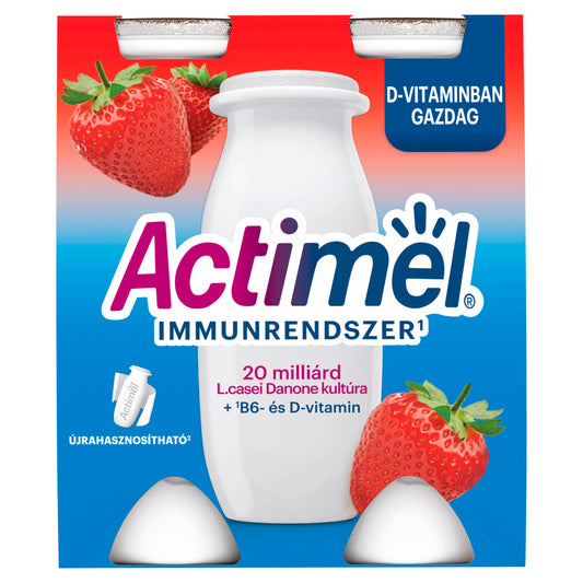 Danone Actimel zsírszegény élőflórás eperízű joghurtital (4x100g)