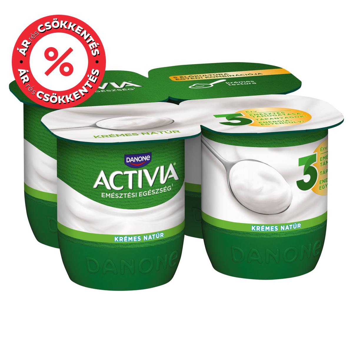 Danone Activia élőflórás, krémes natúr joghurt (4x125g)
