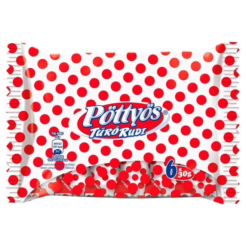 Pöttyös Túró Rudi natúr túródesszert (6x30g)