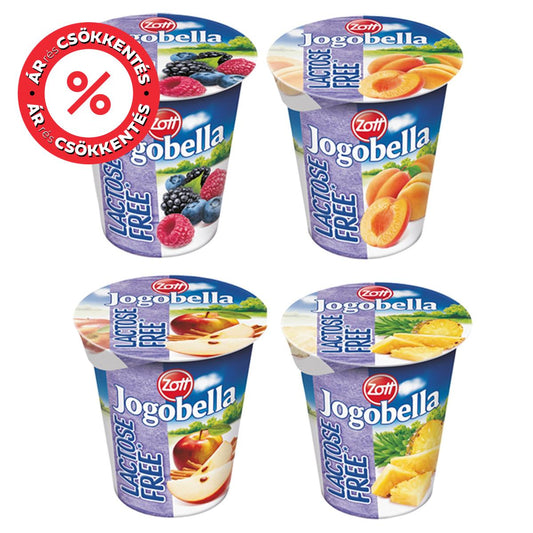 Jogobella Laktózmentes joghurt többféle ízben