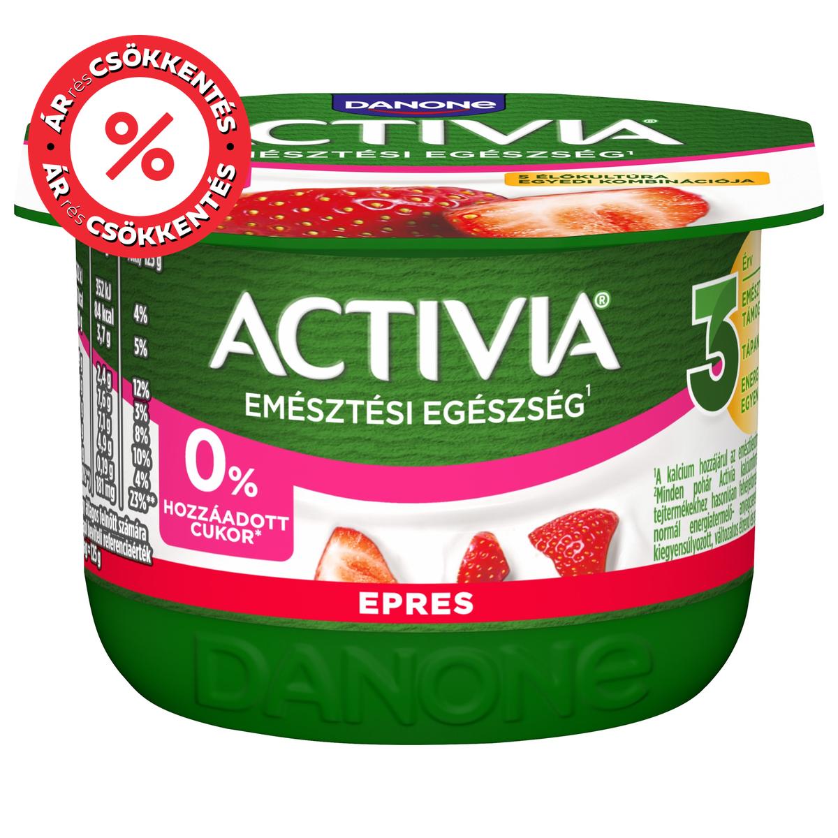 Danone Activia élőflórás epres joghurt 0% hozzáadott cukorral