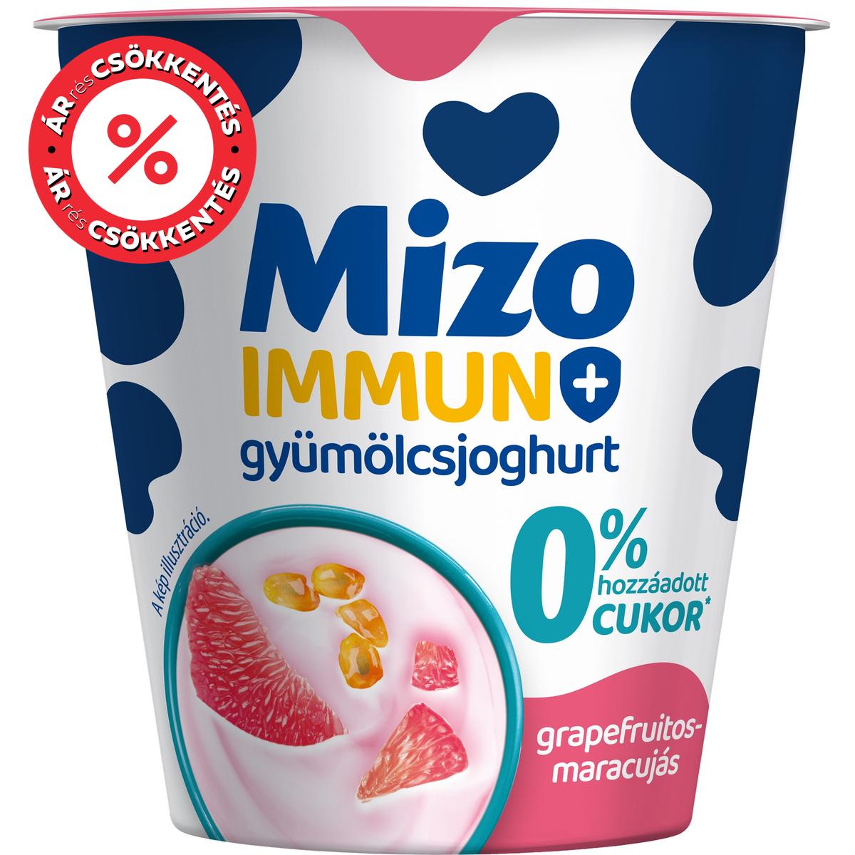 Mizo Immun+ Grapefruitos-maracujás gyümölcsjoghurt 0% hozzáadott cukorral